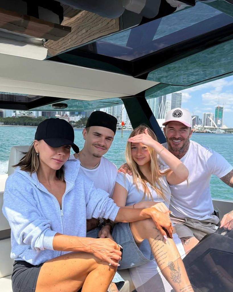 Victoria, Romeo, Harper and David Beckham