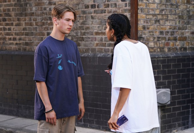 Joel confronts Avani in EastEnders