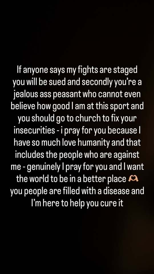 Paul has threatened legal action on those who claim his fights are staged