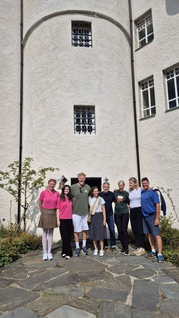 The Hollywood legend had been visiting the castle with family and friends
