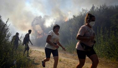 Residents have been forced to flee as the fires spread to land and property