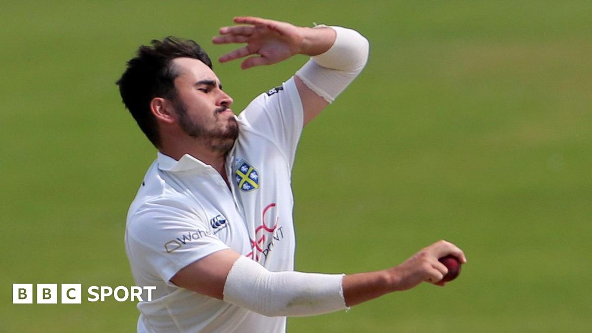 Mitchell Killeen bowling for Durham