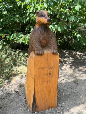 The wooden sculpture of a badger in Walsall has been damaged after what the local council said was a "senseless" act of vandalism. Photo: Walsall Council