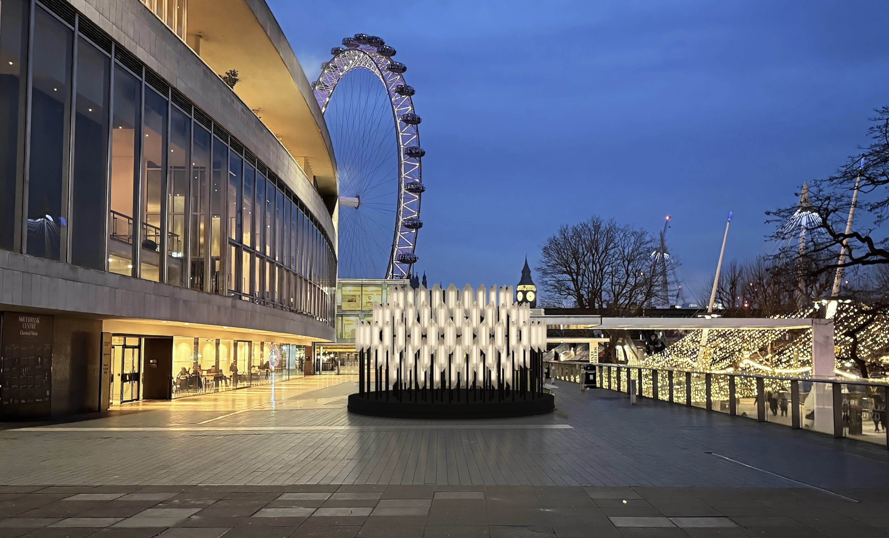 Renders of Lee Broom's sculpture 'Beacon' for London Design Festival