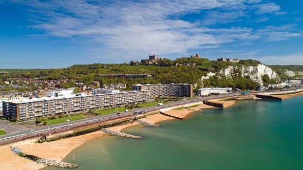 Aerial photography of Dover city castle