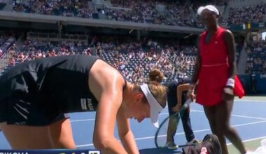 US Open match halted as umpire and both players 'destroy the court' hunting lost item | Tennis | Sport