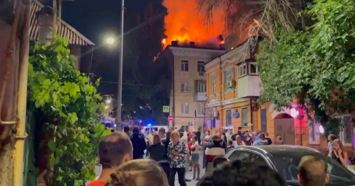 Russia burns as devastating 'drone strike' sets building ablaze | World | News