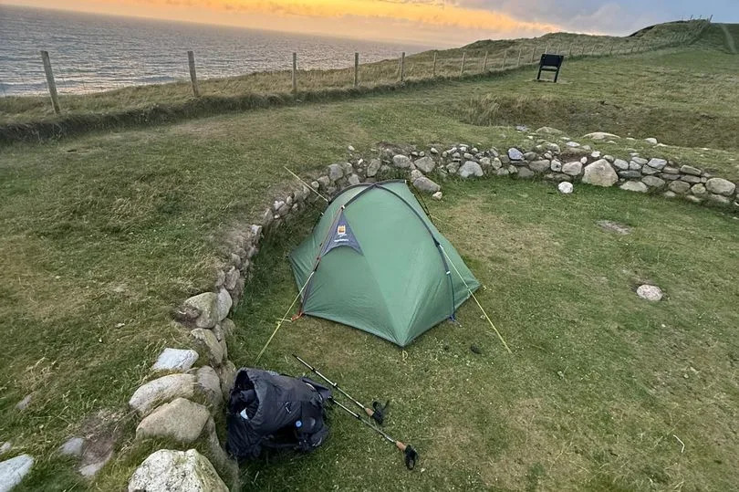 Rob didn't stay at any accommodation, instead choosing to camp wherever he went
