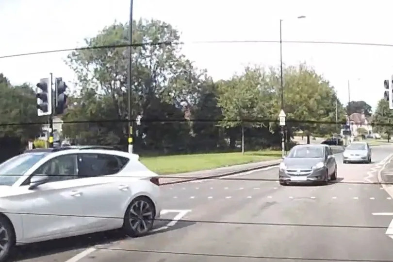 Dangerous driving caught in Birmingham by BirminghamLive staff. The footage was submitted to West Midlands Police as part of Op Snap. Pictured: Seat driver caught on camera driving the wrong way around a Birmingham roundabout -Credit:BirminghamLive
