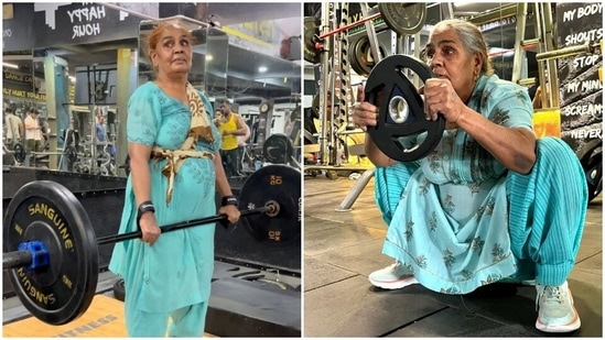 70-year-old Roshni Devi Sangwan, who goes by Weight Lifter Mummy on Instagram, started going to the gym and lifting weights when she was 68 years old. 