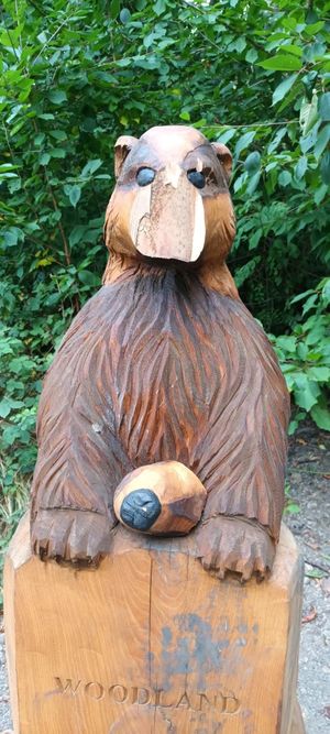 The wooden sculpture of a badger in Walsall has been damaged after what the local council said was a "senseless" act of vandalism. Photo: Walsall Council
