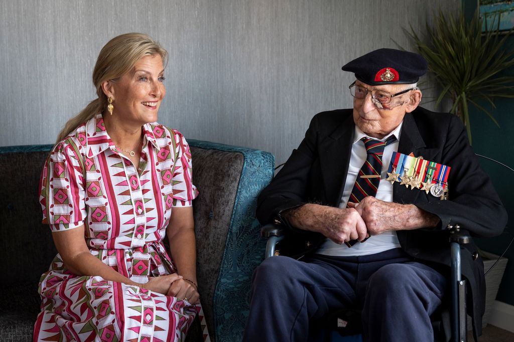 Duchess Sophie smiling at war veteran