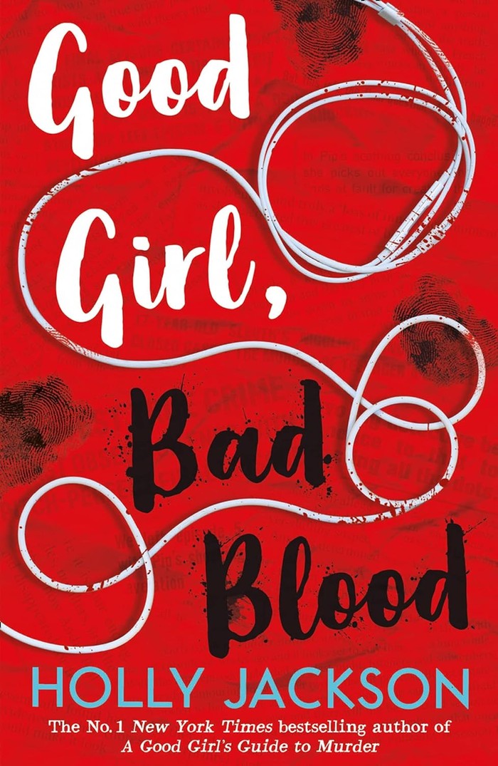 Cover for Good Girl, Bad Blood by Holly Jackson. It's a red cover with the title of the book taking up the majority of the space.