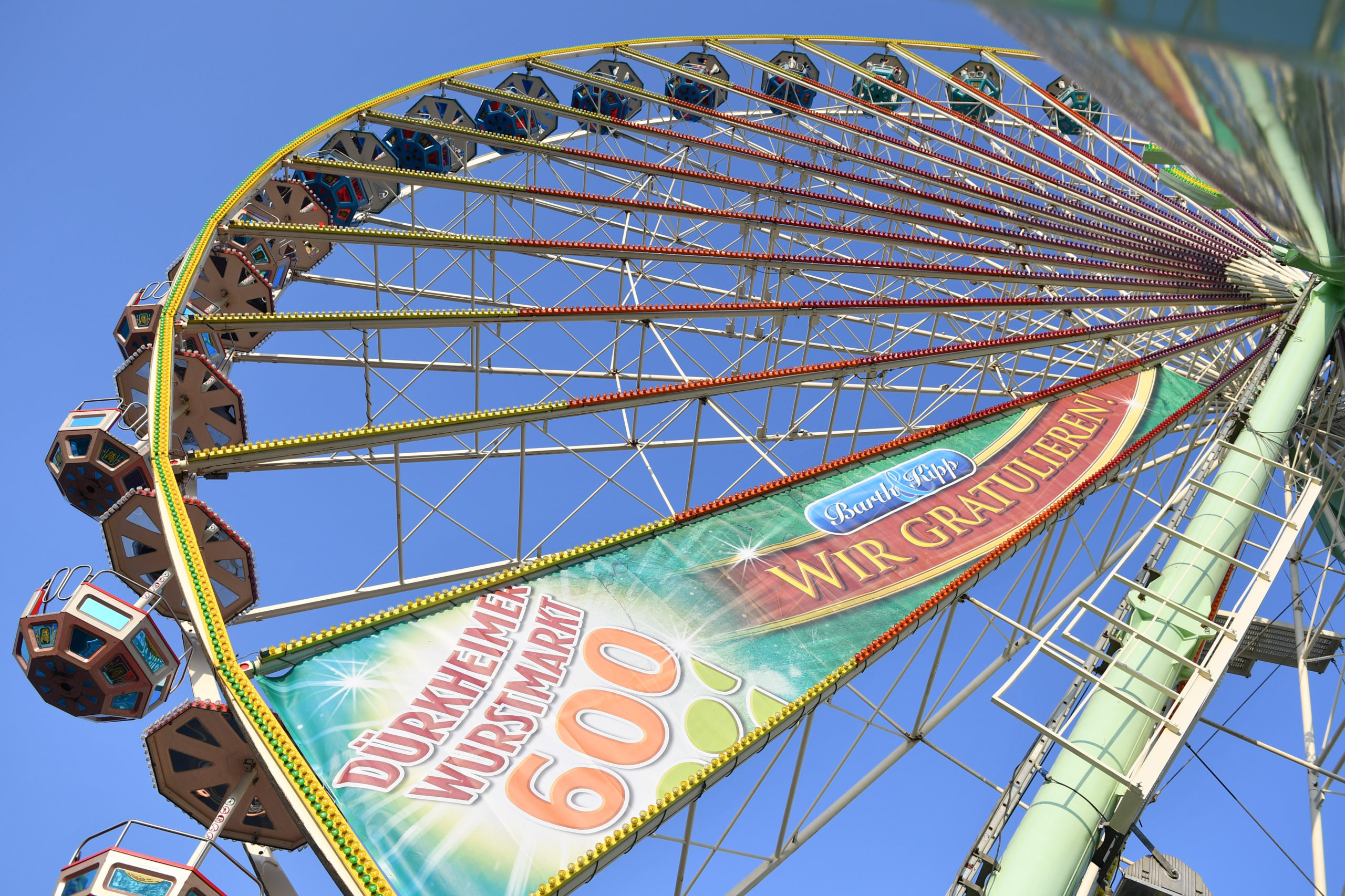 A large Ferris wheel at the 600th Dürkheimer Wurstmarkt in Bad Durkheim