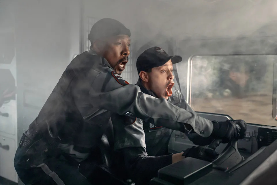 Eddie Murphy, left, and Pete Davidson, in The Pickup.