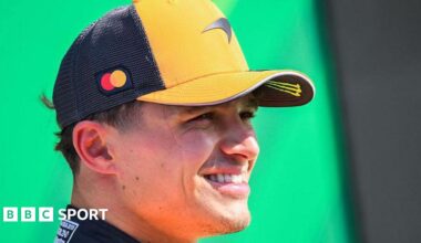 Lando Norris smiling after finishing second in qualifying
