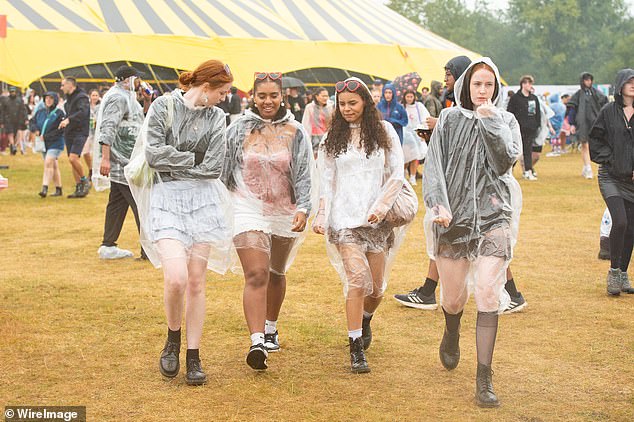 Last year, festival-goers donned poncho-clad outfits as the Met Office issued a weather warning for the south east of England