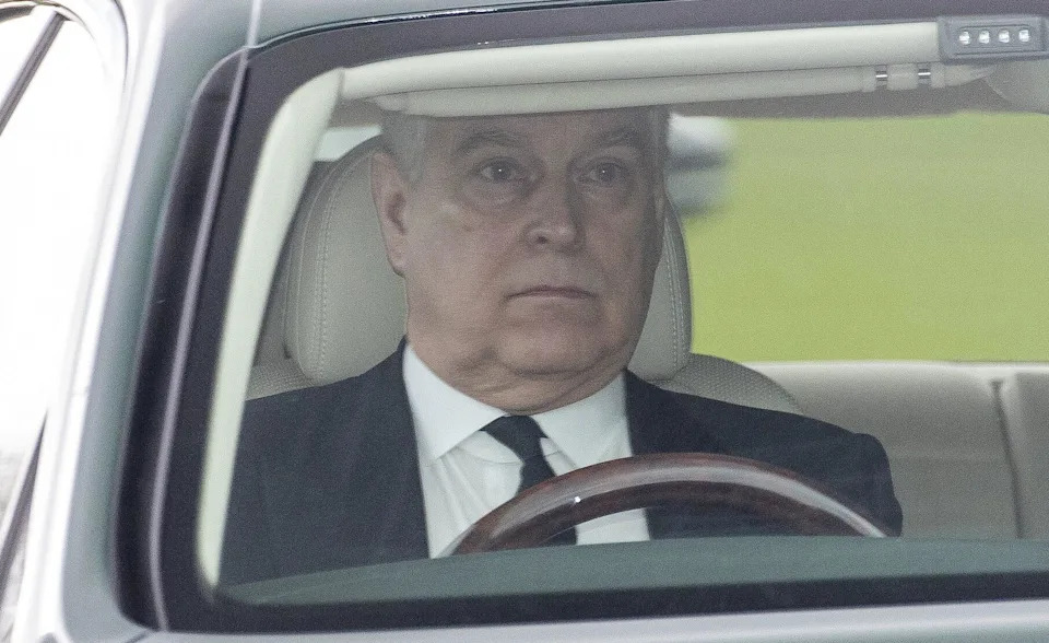 Prince Andrew attends a memorial service at St Georges Chapel Windsor while all the other Royals attend the Commonwealth service at Westminster Abbey. Strictly one time use only subject to agreement with News Licensing.