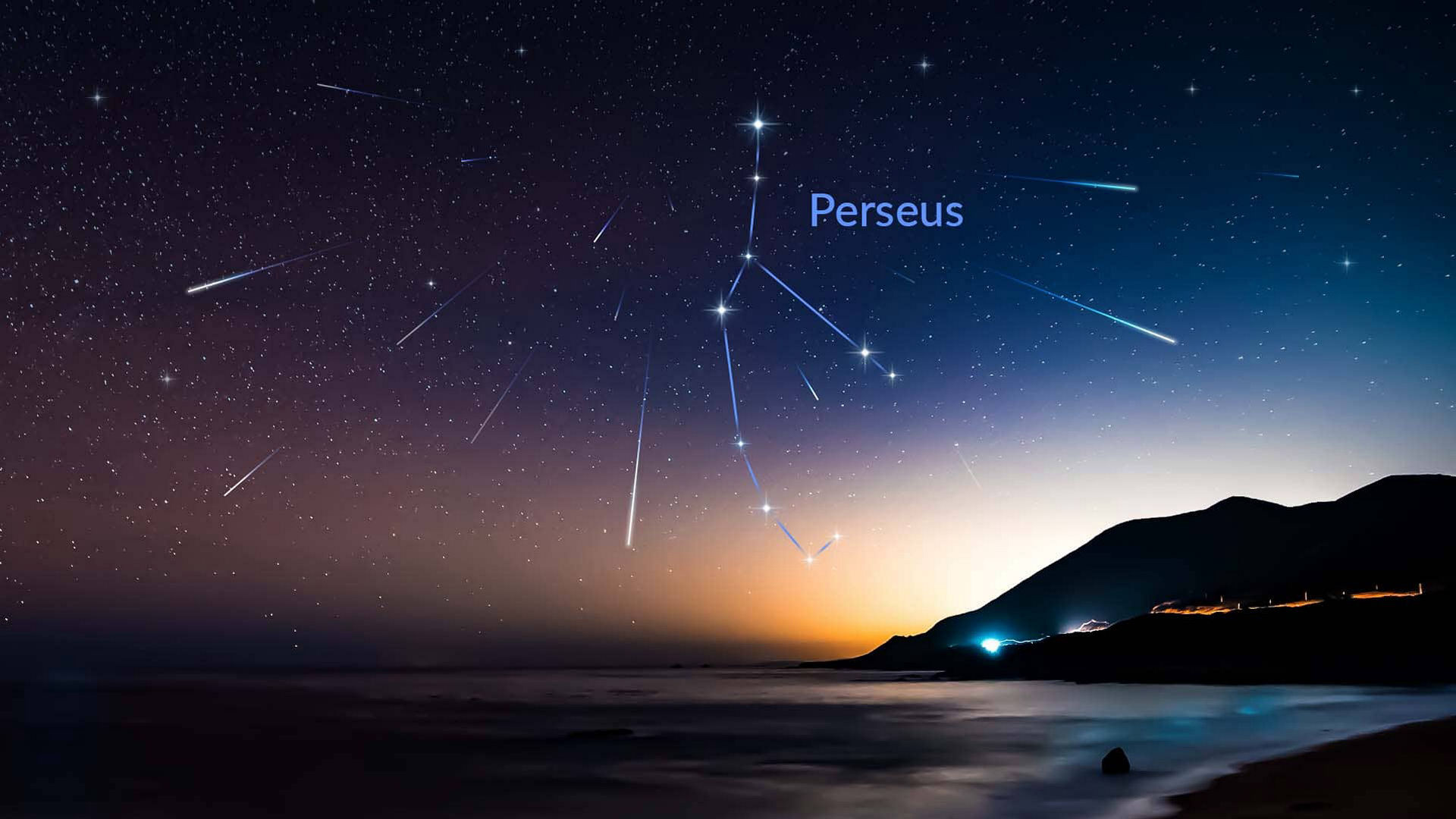The Perseus constellation in the night sky