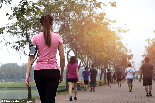 Commuting on foot almost halves the risk of liver tumours and slashes the odds of getting kidney cancer by a third, a study has found (stock image)