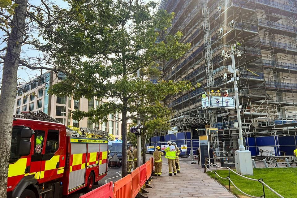Emergency services at the scene in the Harbour area (Photo by Luke Jervis)