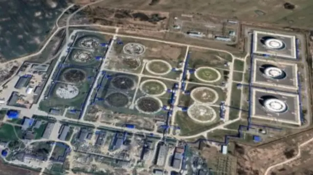 Satellite imagery of the oil pumping station near Unecha