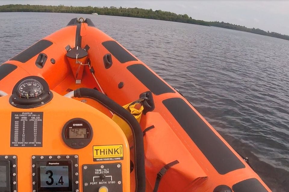 Lifeboat crews on Lough Erne on Friday.