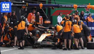 Oscar Piastri crashes with George Russell in pit lane at F1 Dutch Grand Prix