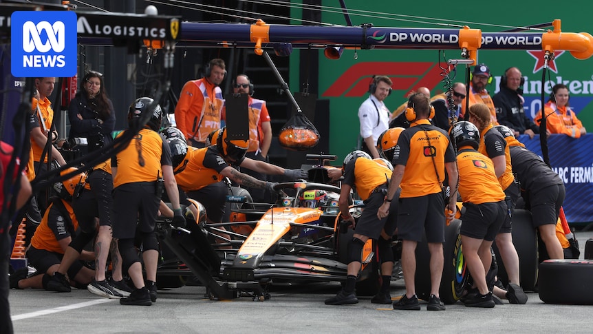 Oscar Piastri crashes with George Russell in pit lane at F1 Dutch Grand Prix