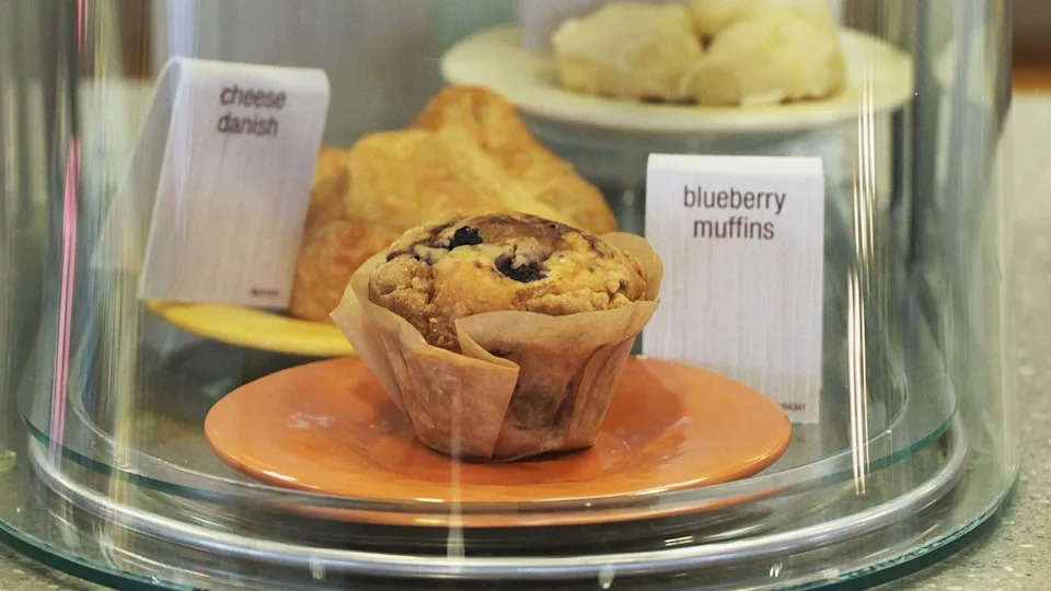 BOSTON - MARCH 9: New offerings at McDonalds include a multi-grain berry muffin, banana bread, mini vanilla scones, cheese Danish and blueberry muffin,  Friday, March 9, 2012. (Photo by Wendy Maeda/The Boston Globe via Getty Images)