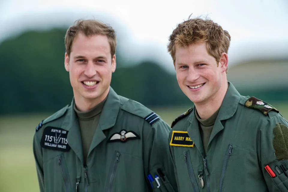 Prince William and Prince Harry at RAF Shawbury.
