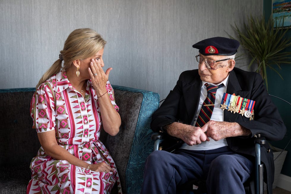 The Duchess Of Edinburgh Meets 105-year-old Royal Marines Veteran Ahead Of VJ Day Commemorations