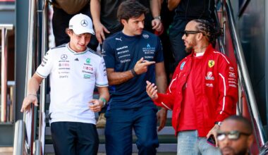 Carlos Sainz, Lewis Hamilton and Kimi Antonelli in 2025
