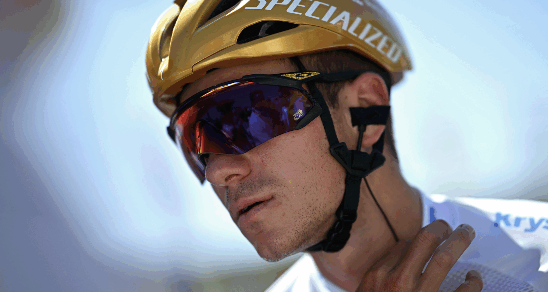 Soudal Quick-Step team's Belgian rider Remco Evenepoel awaits the start of the 8th stage of the 112th edition of the Tour de France cycling race, 171.4 km between Saint-Meen-le-Grand and Laval Espace Mayenne, western France, on July 12, 2025. (Photo by Loic VENANCE / AFP) (Photo by LOIC VENANCE/AFP via Getty Images)
