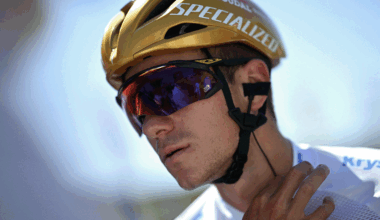 Soudal Quick-Step team's Belgian rider Remco Evenepoel awaits the start of the 8th stage of the 112th edition of the Tour de France cycling race, 171.4 km between Saint-Meen-le-Grand and Laval Espace Mayenne, western France, on July 12, 2025. (Photo by Loic VENANCE / AFP) (Photo by LOIC VENANCE/AFP via Getty Images)