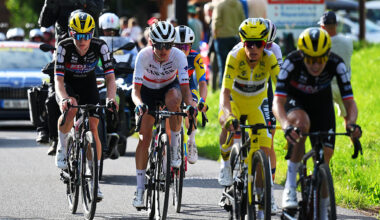 Overall favourites at the Tour de France Femmes compete on the finale stage 9 to Châtel