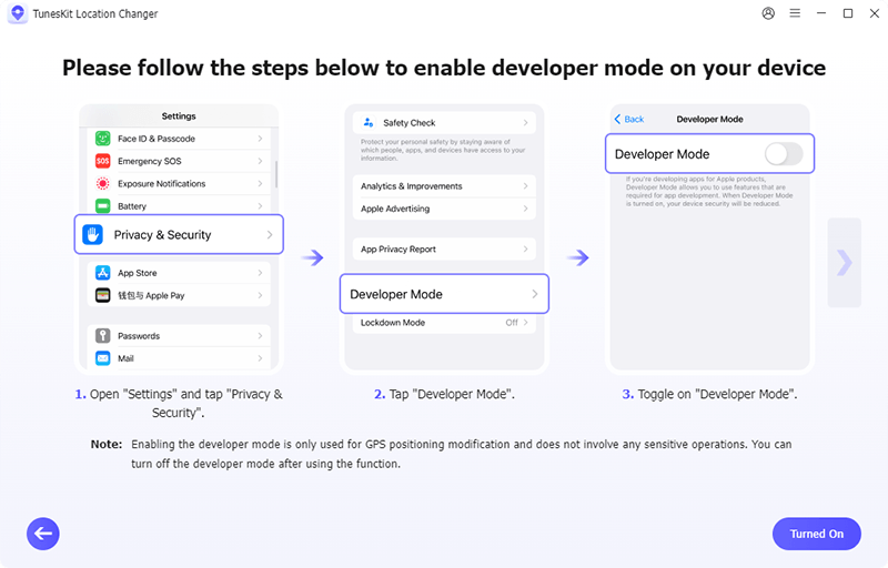 enable developer mode on ios device