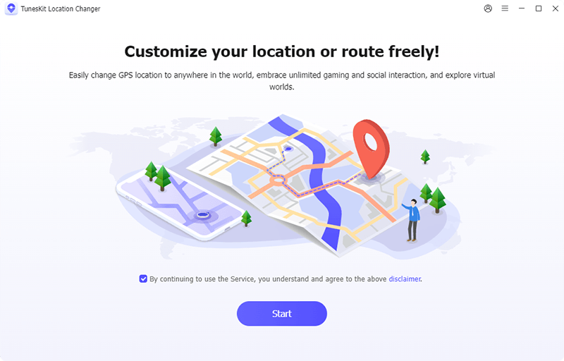 location changer main interface