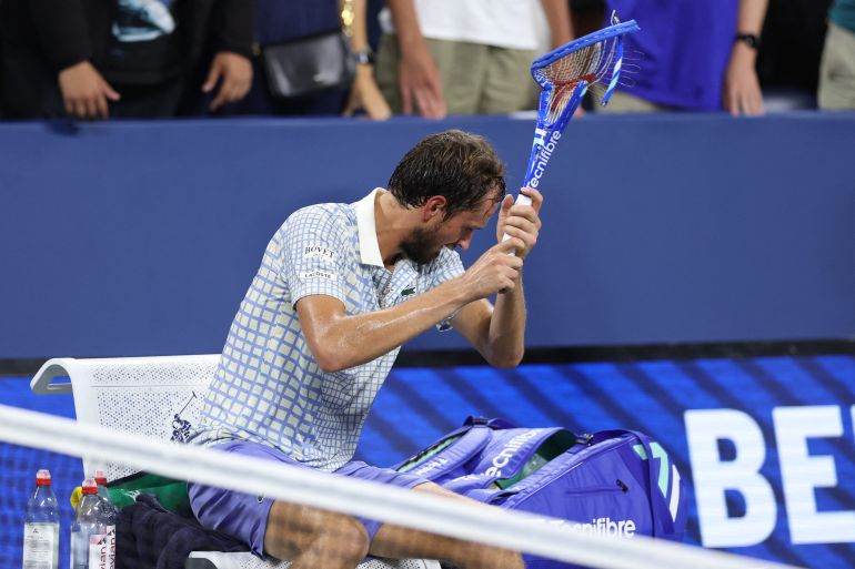 Daniil Medvedev reacts.