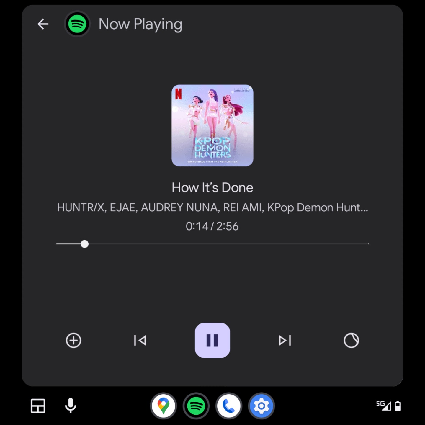 Android Auto Updated Music Player Interface Tiny album art