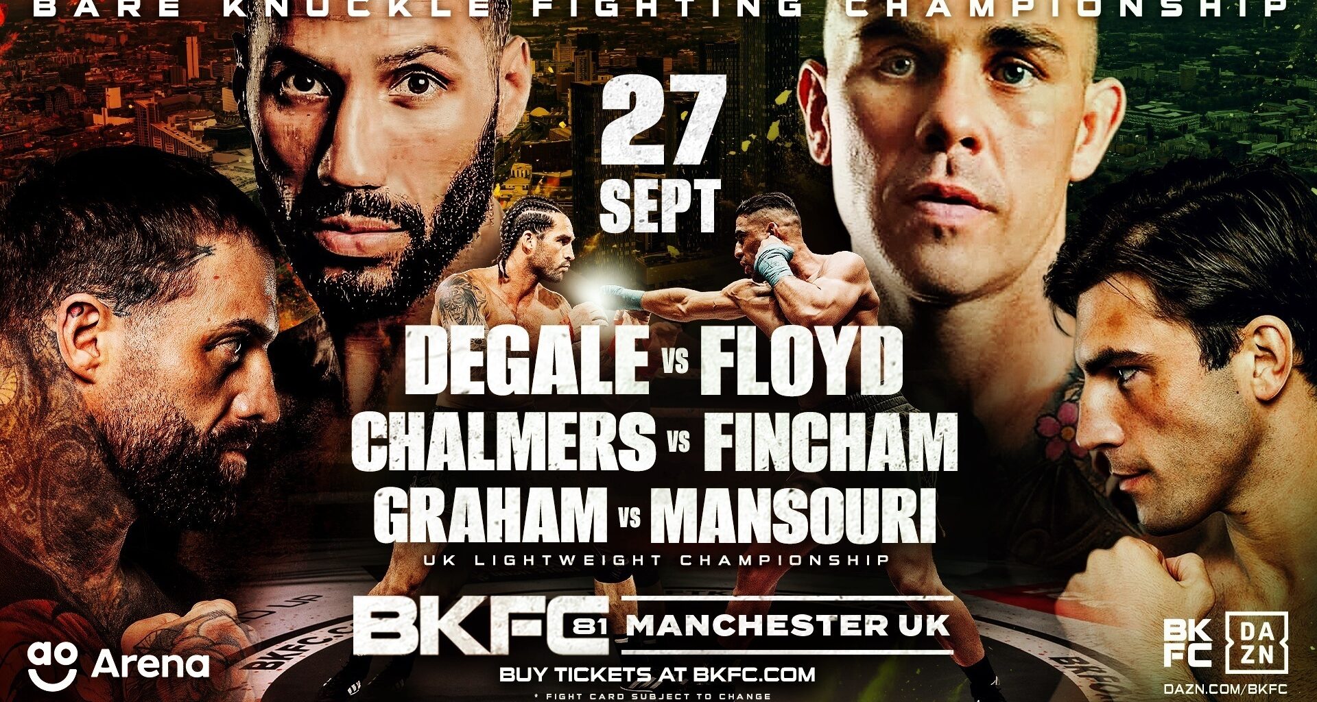 BKFC DEBUTS IN MANCHESTER, UNITED KINGDOM ON SEPTEMBER 27 JAMES DEGALE VS. MATT FLOYD