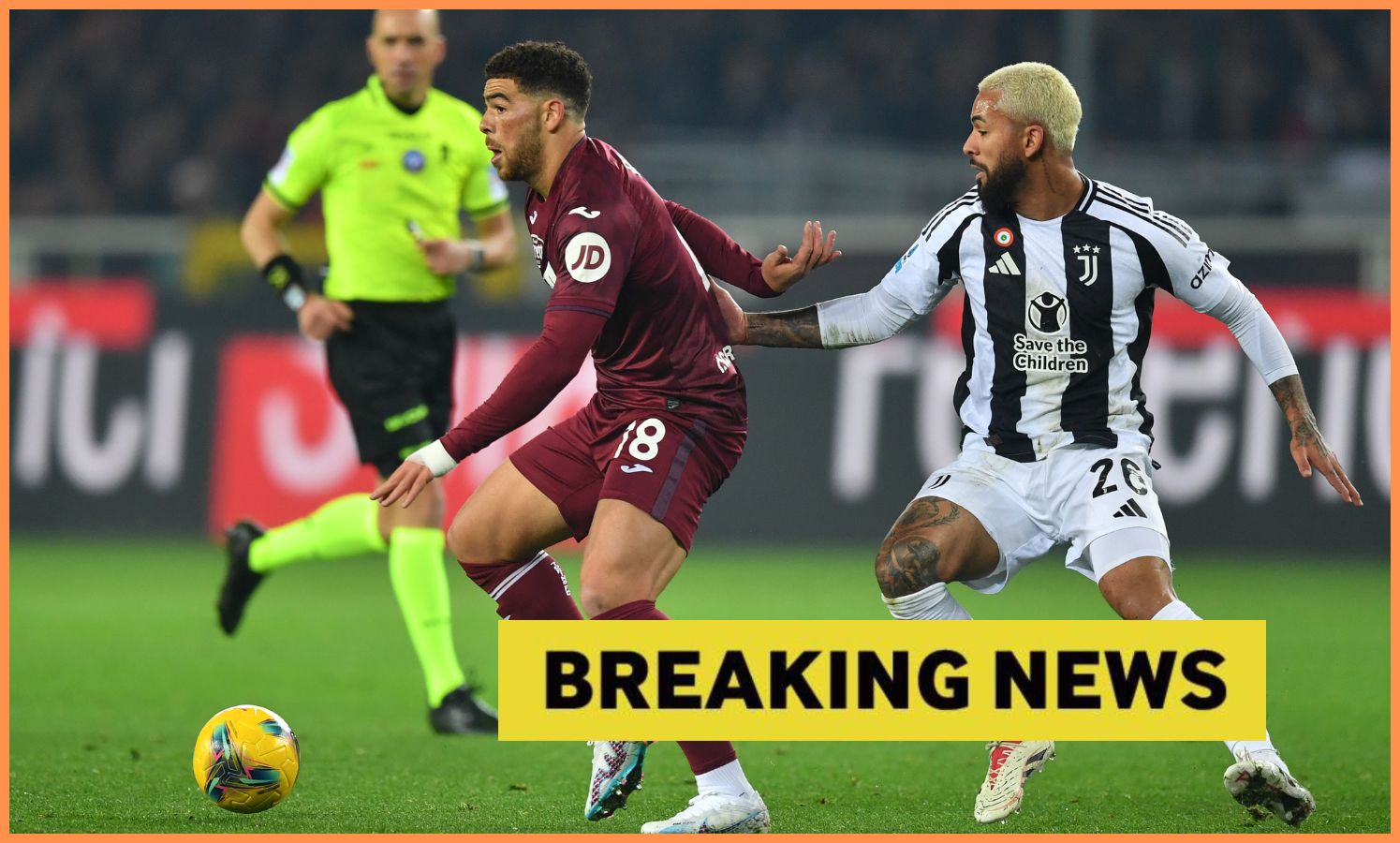 Douglas Luiz in action for Juventus against Torino