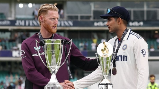 India's Shubman Gill shakes hands with England's Ben Stokes after India won the match to draw the Test series (Action Images via Reuters)
