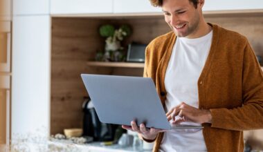 A man using a laptop