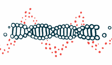An illustration showing a part of double helix DNA.