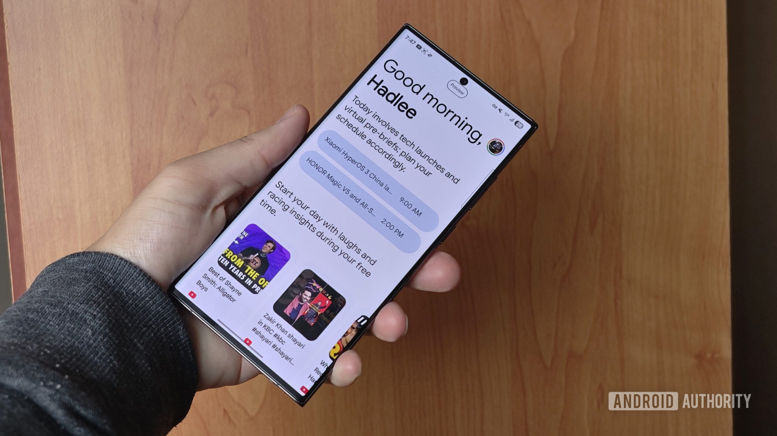 Daily Hub on Galaxy S23 Ultra