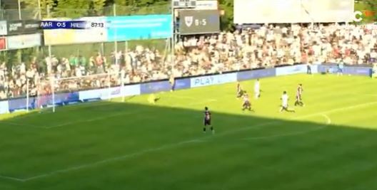 The forward came off the bench to score in his new club's 6-0 friendly victory