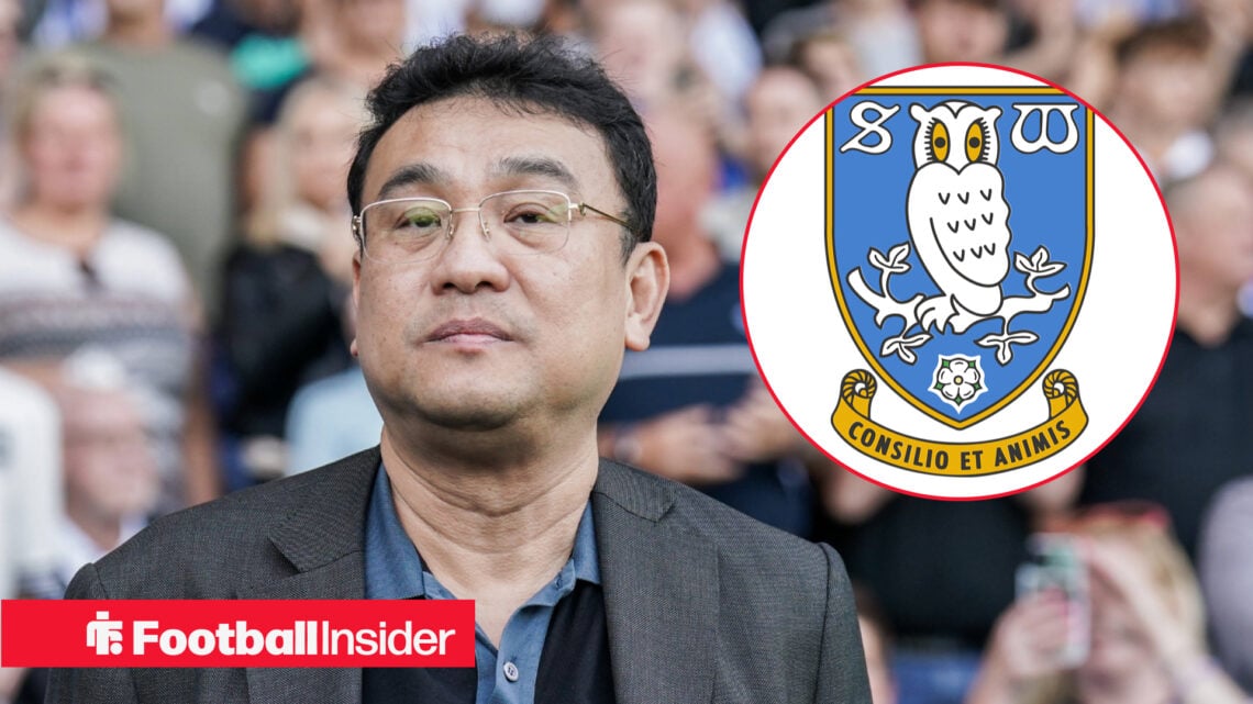 Dejphon Chansiri at Hillsborough and Sheffield Wednesday badge included in circular inset