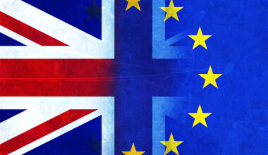 eu and uk flags blended together