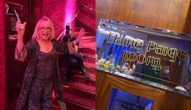 Elaine Paige honoured with her own room at the Prince Edward Theatre in London. Photos courtesy of Angela Rippon @theangelarippon